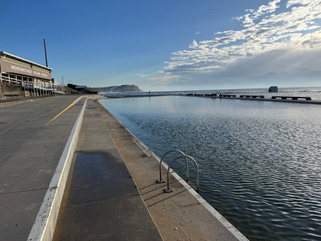 Merewether Ocean Baths next to Merewether Beach